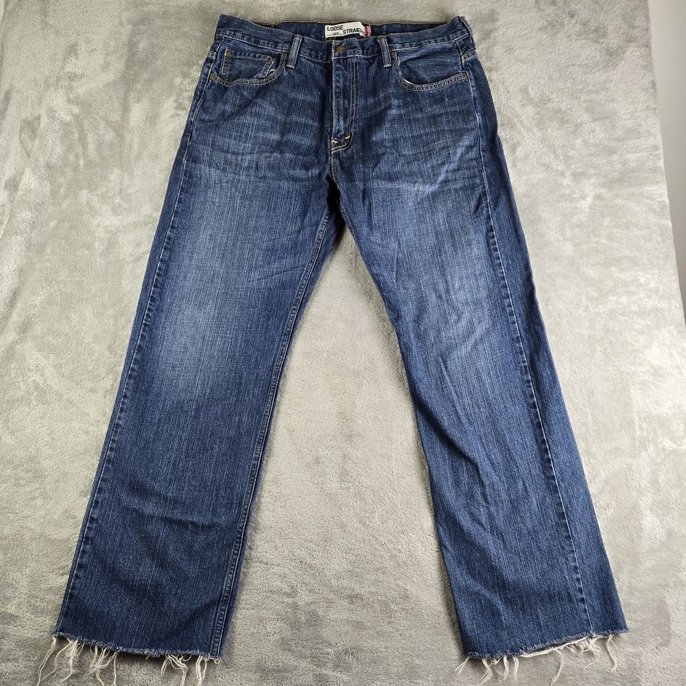 Levis 569 Jeans Mens 36x34 (Fits 34x31) Blue Denim 100% Cotton Loose Straight